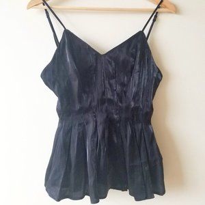 H&M Women's Black Metallic Low Back Cami, Size 2